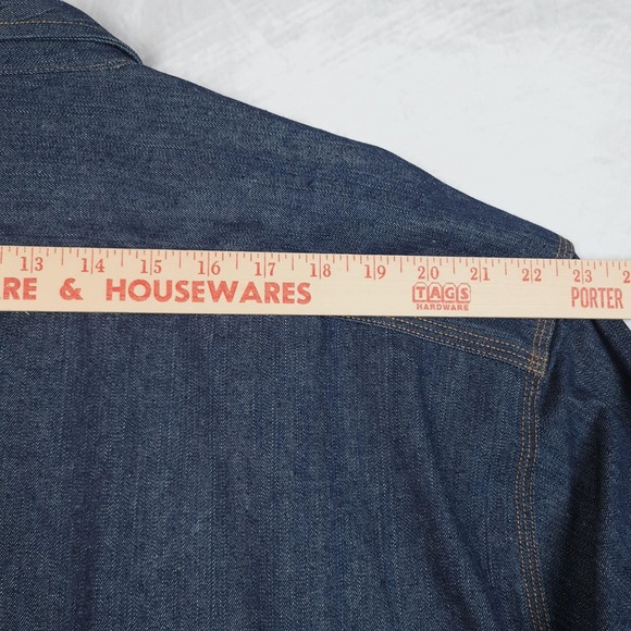 Vintage GAP Denim Shirt Mens Large Long Sleeve Button Front Point Collar 90s - Picture 10 of 16